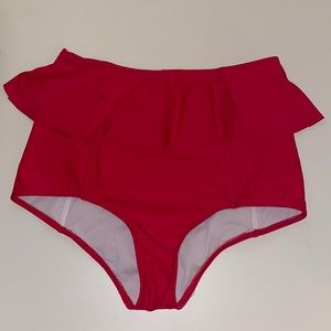 Size small Kortni Jeane red high rise swim bottoms